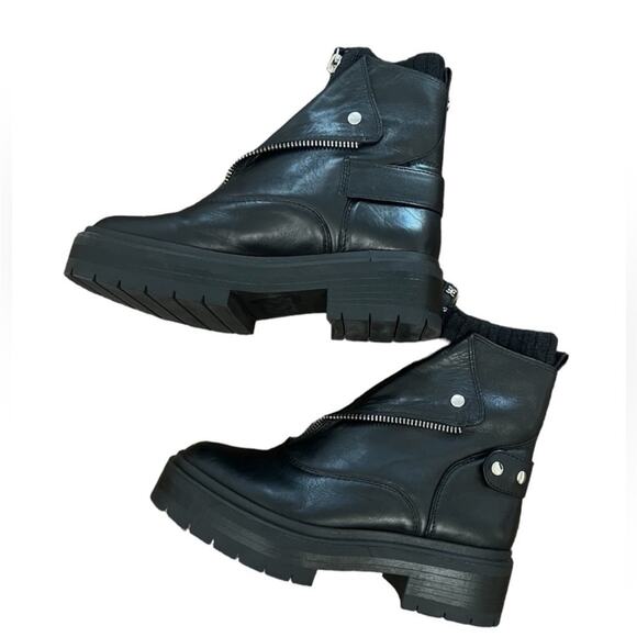 NWOT Sam Edelman Linds Black Front Zipper Zipper Chelsea Boots Sz 8. - Picture 2 of 7